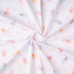 ΥΦΑΣΜΑ 100% ΒΑΜΒΑΚΕΡΟ ΓΚΡΟ ΜΕ ΣΧΕΔΙΟ ΠΑΣΤΕΛ ΓΟΡΓΟΝΕΣ ΣΕ ΛΕΥΚΟ ΦΟΝΤΟ