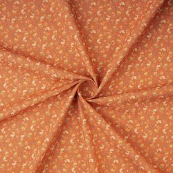 ΥΦΑΣΜΑ 100% ΒΑΜΒΑΚΕΡΟ ΠΥΚΝΟ ΜΕ ΥΦΑΝΣΗ ΛΙΝΟΥ (LINO BLOOM) TERRACOTTA WILDFLOWERS