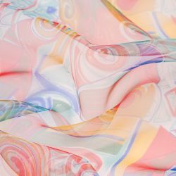 ΥΦΑΣΜΑ ΟΡΓΑΝΤΖΑ ΕΝΔΥΣΗΣ ''HIGH MULTI CRYSTAL'' - ΜΠΛΕ ΡΟΥΑ / ΚΟΚΚΙΝΟ TRIBAL GEOMETRIC