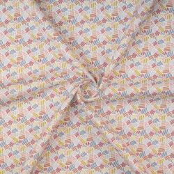 ΥΦΑΣΜΑ 100% ΒΑΜΒΑΚΕΡΟ ΓΚΡΟ - ABSTRACT LINES ΠΟΛΥΧΡΩΜΟ 