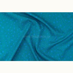 ΥΦΑΣΜΑ ΠΟΠΛΙΝΑ 100% ΒΑΜΒΑΚΙ ΣΧΕΔΙΟ ΑΣΤΕΡΙΑ (ΠΡΑΣΙΝΟ ΠΕΤΡΟΛ - ΜΠΛΕ)