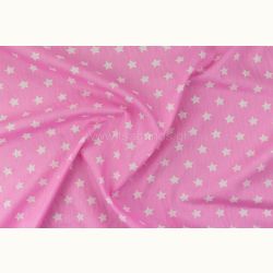 ΥΦΑΣΜΑ ΠΟΠΛΙΝΑ 100% ΒΑΜΒΑΚΙ ΣΧΕΔΙΟ ΑΣΤΕΡΙΑ (ΡΟΖ - ΑΣΠΡΟ)