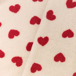 ΥΦΑΣΜΑ ΓΟΥΝΑ TEDDY ΑΦΡΑΤΟ ΓΙΑ ΡΟΥΧΑ, ΚΟΥΒΕΡΤΕΣ ΚΑΙ ΔΙΑΚΟΣΜΗΣΗ - ΚΑΡΔΙΕΣ ΚΟΚΚΙΝΕΣ 