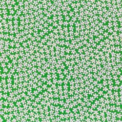 ΥΦΑΣΜΑ ΠΟΠΛΙΝΑ 100% ΒΑΜΒΑΚΙ - ΛΕΥΚΑ ΛΟΥΛΟΥΔΑΚΙΑ ΣΕ ΠΡΑΣΙΝΗ ΒΑΣΗ