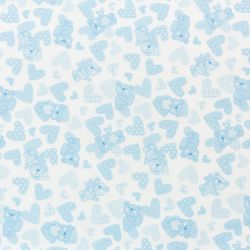 ΥΦΑΣΜΑ ΠΟΠΛΙΝΑ 100% ΒΑΜΒΑΚΙ - ΑΡΚΟΥΔΑΚΙΑ & ΚΑΡΔΟΥΛΕΣ ΓΑΛΑΖΙΟ - Ρετάλι 3.60μ.