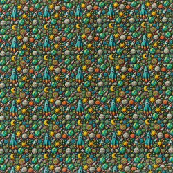 ΥΦΑΣΜΑ ΠΟΠΛΙΝΑ 100% ΒΑΜΒΑΚΙ DIGITAL PRINT - ΔΙΑΣΤΗΜΑ - ΠΥΡΑΥΛΟΙ & ΠΛΑΝΗΤΕΣ 5D ΣΧΕΔΙΑ