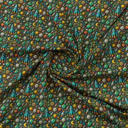 ΥΦΑΣΜΑ ΠΟΠΛΙΝΑ 100% ΒΑΜΒΑΚΙ DIGITAL PRINT - ΔΙΑΣΤΗΜΑ - ΠΥΡΑΥΛΟΙ & ΠΛΑΝΗΤΕΣ 5D ΣΧΕΔΙΑ