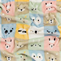 ΥΦΑΣΜΑ ΦΛΙΣ ΓΟΥΝΑΚΙ “POLAR FLEECE” - ΠΑΣΤΕΛ ΚΑΡΟ ΜΕ ΖΩΑΚΙΑ 