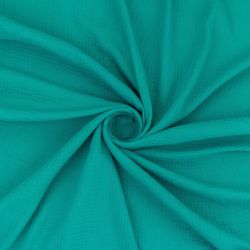 ΥΦΑΣΜΑ ΒΑΜΒΑΚΕΡΗ ΜΟΥΣΕΛΙΝΑ DOUBLE GAUZE – ΓΑΖΑ ΜΕ ΓΚΟΦΡΕ ΥΦΑΝΣΗ - ΜΠΛΕ/ΠΡΑΣΙΝΟ