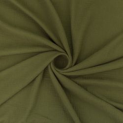 ΥΦΑΣΜΑ ΒΑΜΒΑΚΕΡΗ ΜΟΥΣΕΛΙΝΑ DOUBLE GAUZE – ΓΑΖΑ ΜΕ ΓΚΟΦΡΕ ΥΦΑΝΣΗ - ΠΡΑΣΙΝΟ ΛΑΔΙ ΣΚΟΥΡΟ