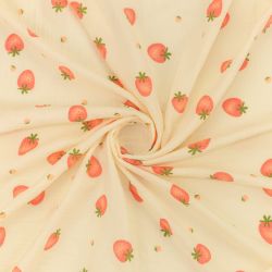 ΥΦΑΣΜΑ ΒΑΜΒΑΚΕΡΗ ΜΟΥΣΕΛΙΝΑ DOUBLE GAUZE – ΓΑΖΑ ΜΕ ΓΚΟΦΡΕ ΥΦΑΝΣΗ - ΦΡΑΟΥΛΕΣ ΕΚΡΟΥ