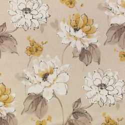 ΥΦΑΣΜΑ ΚΑΡΑΒΟΠΑΝΟ ΒΑΜΒΑΚΕΡΟ ΠΥΚΝΟ ”HALF PANAMA” - BEIGE WATERCOLOR FLORAL CANVAS