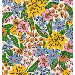 ΥΦΑΣΜΑ ΠΟΠΛΙΝΑ 100% ΒΑΜΒΑΚΙ - ΕΝΤΟΝΑ ΜΕΓΑΛΑ ΠΟΛΥΧΡΩΜΑ ΛΟΥΛΟΥΔΙΑ