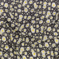 ΥΦΑΣΜΑ ΜΟΥΣΕΛΙΝΑ ΕΜΠΡΙΜΕ, FLORAL ΚΑΡΟ – BLUE BLACK ΒΑΣΗ ΜΕ ΚΑΡΟ & ΛΕΥΚΕΣ ΜΑΡΓΑΡΙΤΕΣ