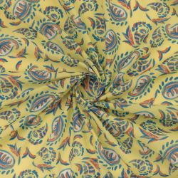 ΥΦΑΣΜΑ ΕΜΠΡΙΜΕ – ΣΥΝΘΕΤΙΚΟ ΜΕ ΦΥΣΙΚΗ ΥΦΗ ΒΑΜΒΑΚΕΡΟΥ, SUNNY PAISLEY – ΚΙΤΡΙΝΗ ΒΑΣΗ ΜΕ BOHO ΛΑΧΟΥΡΙΑ