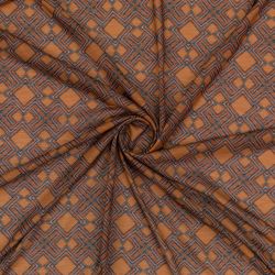 ΥΦΑΣΜΑ ΕΛΑΣΤΙΚΟ ΠΛΕΚΤΟ ΕΜΠΡΙΜΕ - ΣΧΕΔΙΟ ΓΕΩΜΕΤΡΙΚΟ ΚΑΦΕ/ΚΕΡΑΜΙΔΙ - Ρετάλι 3.90μ.