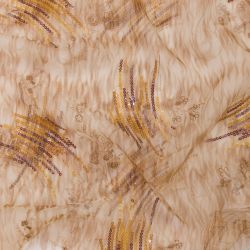 ΥΦΑΣΜΑ ΟΡΓΑΝΤΖΑ ΚΕΝΤΗΜΕΝΗ ΜΕ ΠΑΓΙΕΤΕΣ ΕΜΠΡΙΜΕ - ΑΚΑΝΟΝΙΣΤΟ ΓΕΩΜΕΤΡΙΚΟ ΣΧΕΔΙΟ ΜΠΕΖ ΤΟΥ ΠΟΥΡΟΥ/ΧΡΥΣΟ (Ρετάλια 1.45+1.50 μέτρα)