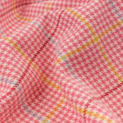 ΥΦΑΣΜΑ ΜΑΛΛΙΝΟ ΚΑΡΟ PIED DE POULE ΜΕ ΛΑΜΕ ΚΛΩΣΤΗ – ΡΟΖ