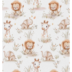 ΥΦΑΣΜΑ ΠΟΠΛΙΝΑ 100% ΒΑΜΒΑΚΙ DIGITAL PRINT -  ΖΩΑΚΙΑ ΣΑΒΑΝΑΣ