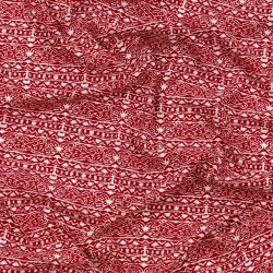 ΥΦΑΣΜΑ 100% ΒΙΣΚΟΖ - ΣΧΕΔΙΟ ΓΕΩΜΕΤΡΙΚΟ ΤΥΠΟΥ TRIBAL ΚΟΚΚΙΝΟ/ΑΣΠΡΟ