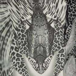 ΥΦΑΣΜΑ ΜΟΥΣΕΛΙΝΑ ''SILK TOUCH'' ΟΡΘΙΟ ΣΧΕΔΙΟ ANIMAL PRINT ΑΣΠΡΟΜΑΥΡΟ - Ρετάλι 2.20μ.