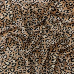 ΥΦΑΣΜΑ ΦΛΙΣ ΓΟΥΝΑΚΙ ''POLAR FLEECE'' ΣΧΕΔΙΟ ΛΕΟΠΑΡ ΜΠΕΖ ΣΚΟΥΡΟ