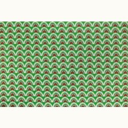 ΥΦΑΣΜΑ ΕΛΑΣΤΙΚΟ ΠΛΕΚΤΟ ΒΑΡΥ ΖΑΚΑΡ ΠΟΥΝΤΟ ΝΤΙ ΡΟΜΑ (PUNTO ROMA) GEOMETRIC RAINBOW WAVES GREEN