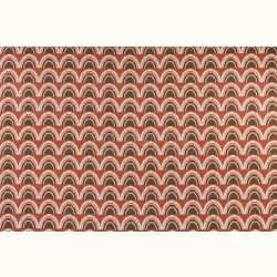 ΥΦΑΣΜΑ ΕΛΑΣΤΙΚΟ ΠΛΕΚΤΟ ΒΑΡΥ ΖΑΚΑΡ ΠΟΥΝΤΟ ΝΤΙ ΡΟΜΑ (PUNTO ROMA) GEOMETRIC RAINBOW WAVES ORANGE